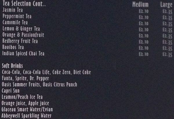 Zen Cafe menu
