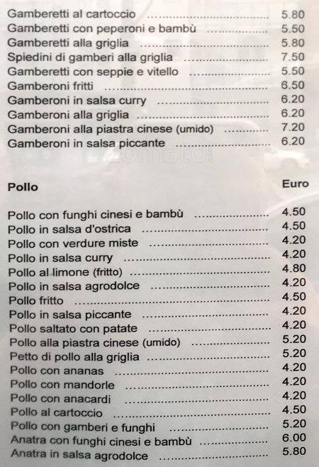 Menu di Città D'oriente 
