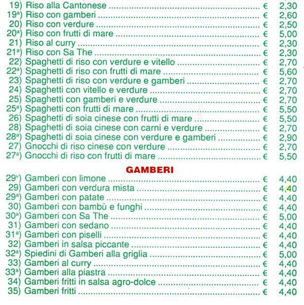 Menu di Rosticceria d'Oriente 