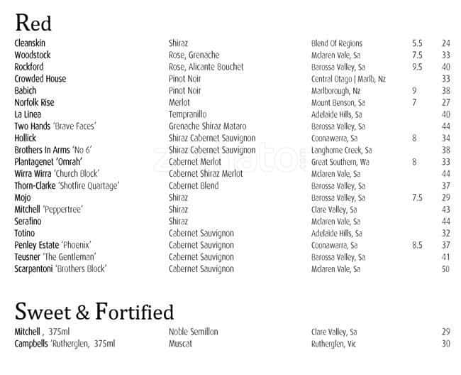 Menu at Charminar Indian Restaurant, Henley Beach South