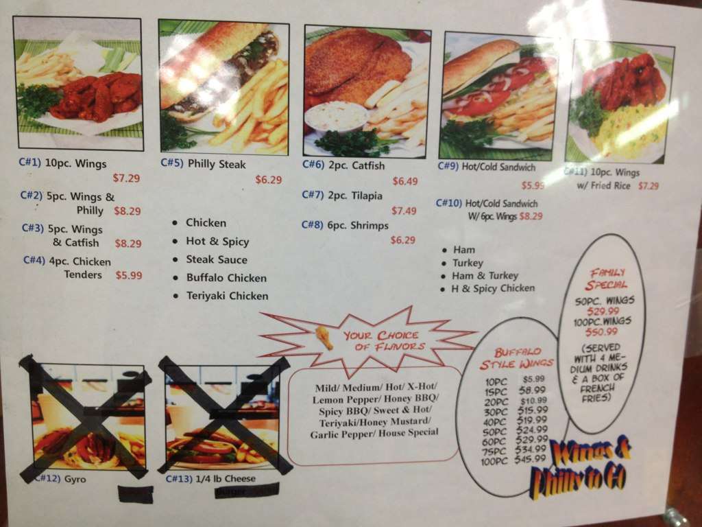 Wings & Phillys To Go Menu Urbanspoon/Zomato