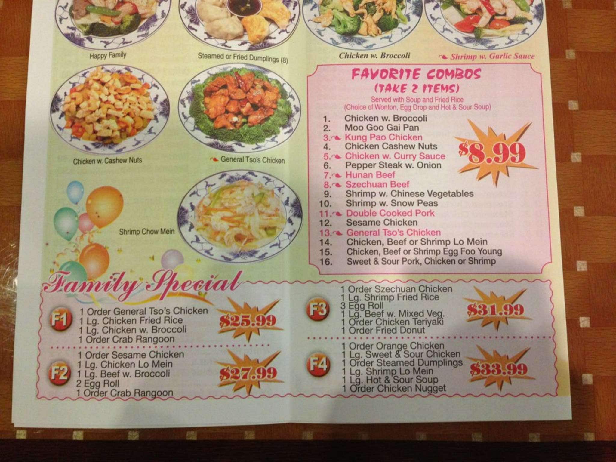 Mr wok menu