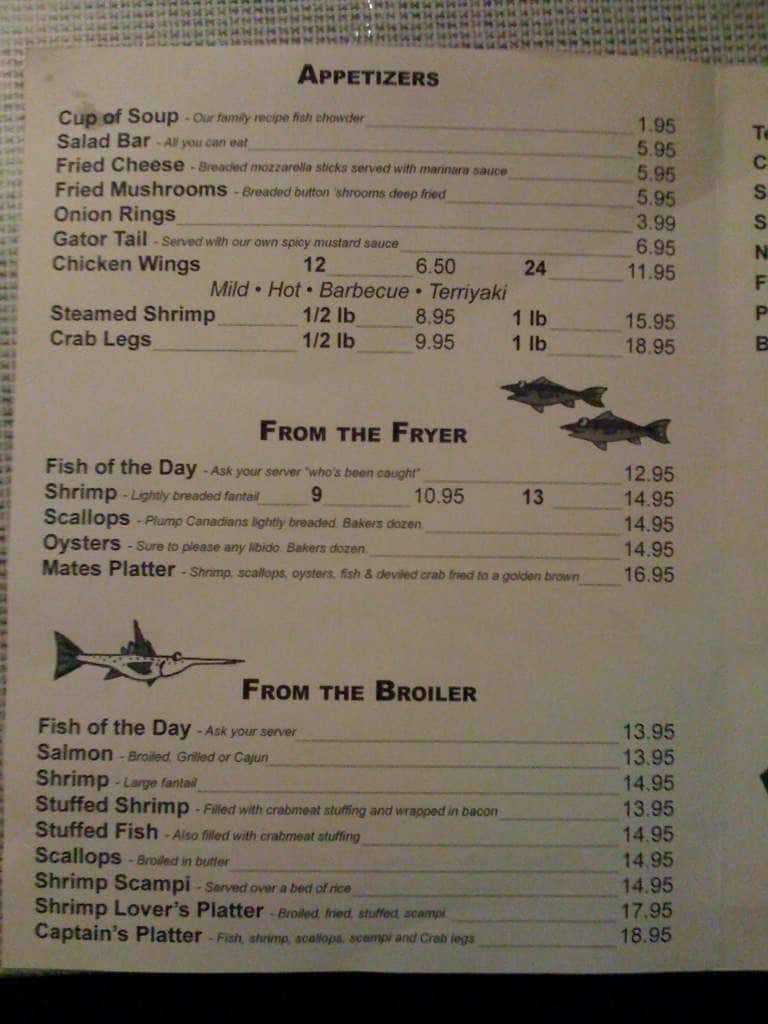 florida yacht club dinner menu