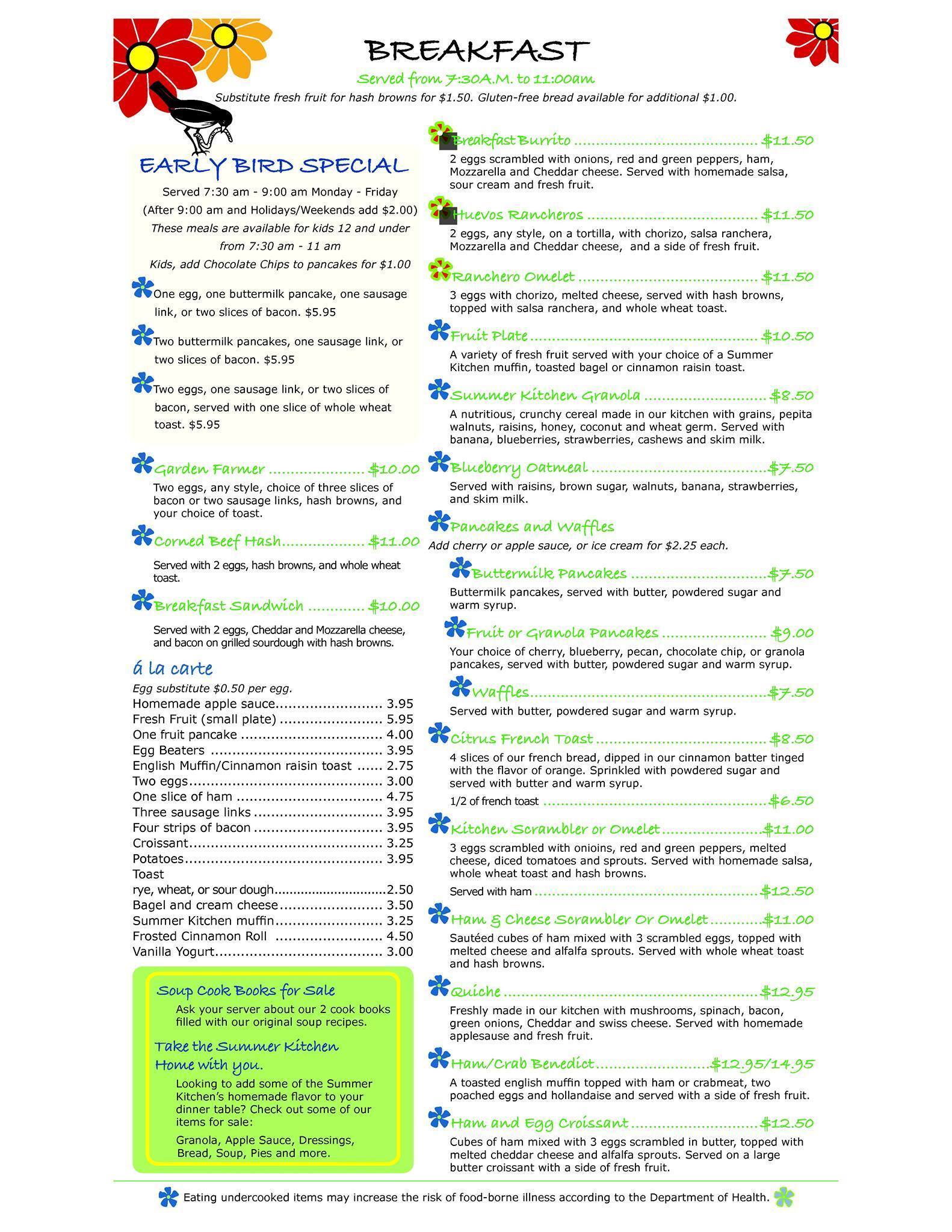the restaurant information including the summer kitchen menu items and prices may have been modified since the last website update - Summer Kitchen Menu the restaurant information including the summer kitchen menu items and prices may have been modified since the last website update - Summer Kitchen Menu
