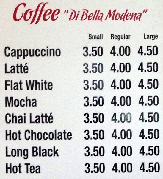 Menu at Ace Bakery, Upper Mount Gravatt