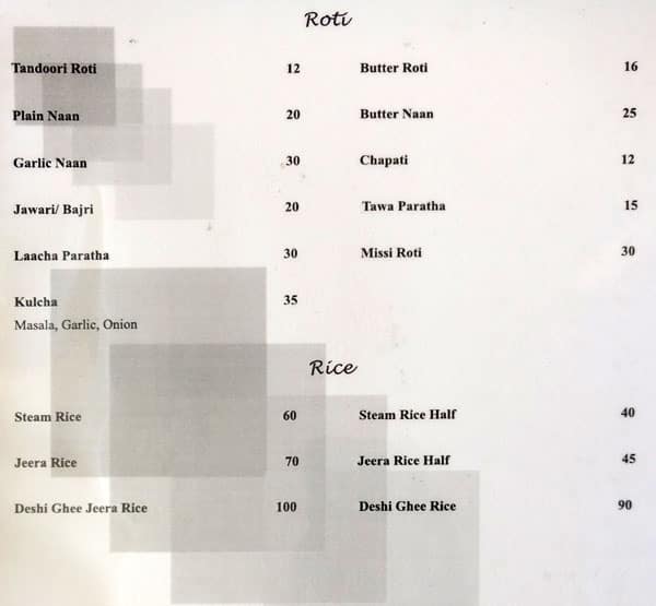 Saurabh Family Hotel Premium Rooms and Restaurant menu