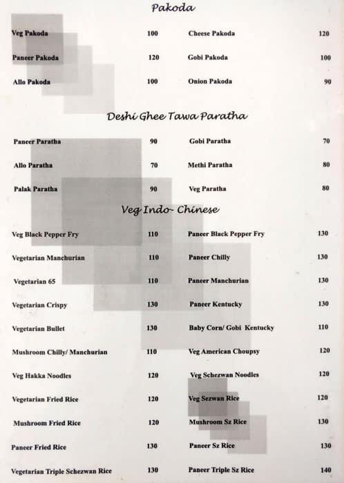 Saurabh Family Hotel Premium Rooms and Restaurant menu