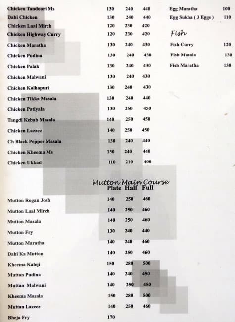 Saurabh Family Hotel Premium Rooms and Restaurant menu