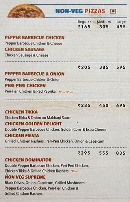 Domino's Pizza menu