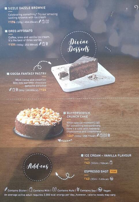 Café Coffee Day menu