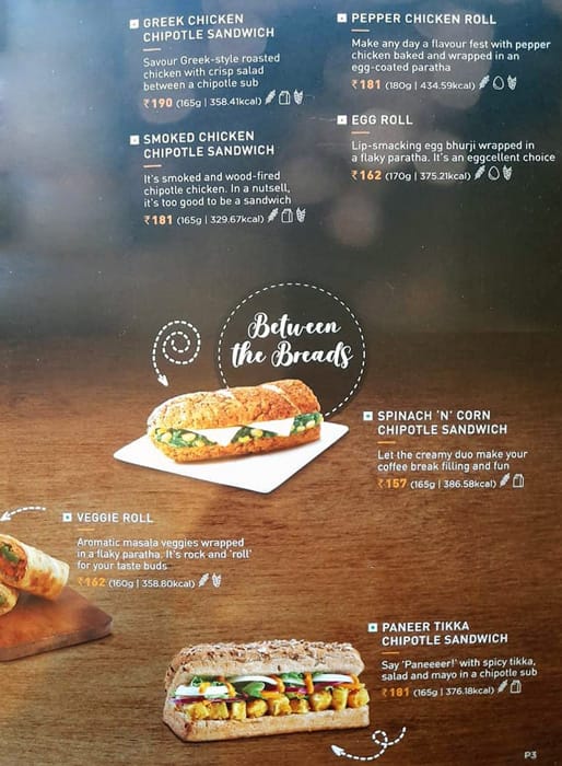Café Coffee Day menu