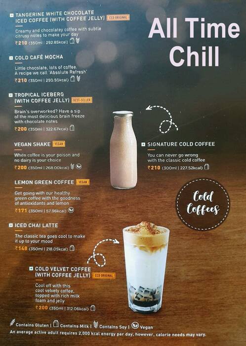 Café Coffee Day menu