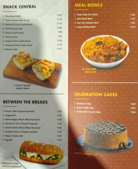 KARNATAKA COFEE DAY menu