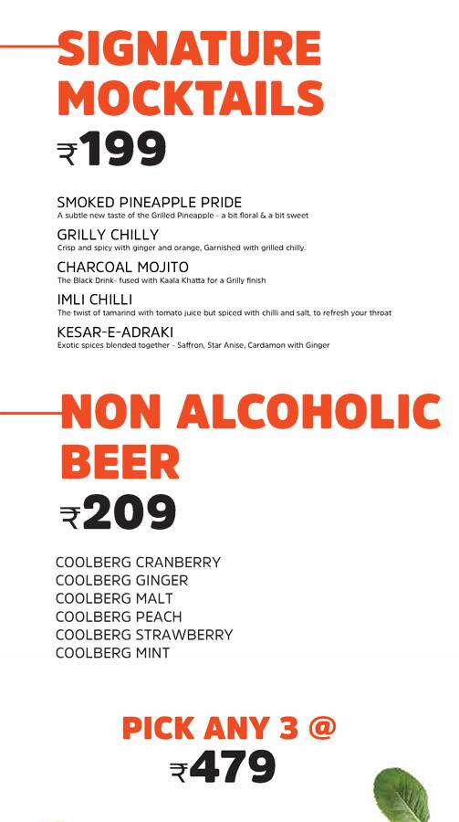 Menu of Barbeque Nation, Rajouri Garden, New Delhi