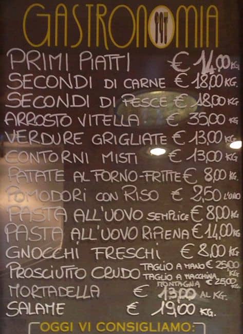 Menu di Gran Forno 