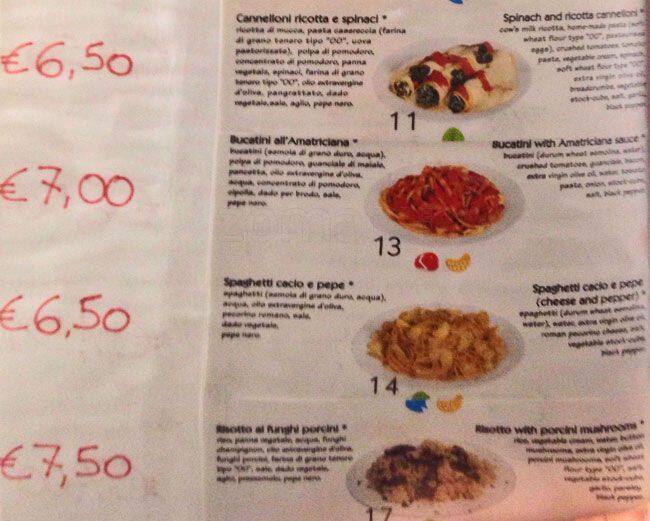 Menu di Bar I Tigli 