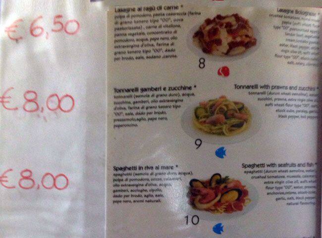 Menu di Bar I Tigli 