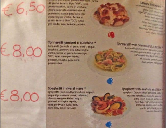 Menu di Bar I Tigli 