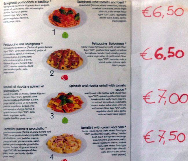 Menu di Bar I Tigli 