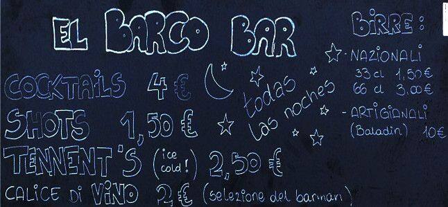Menu di El Barco 