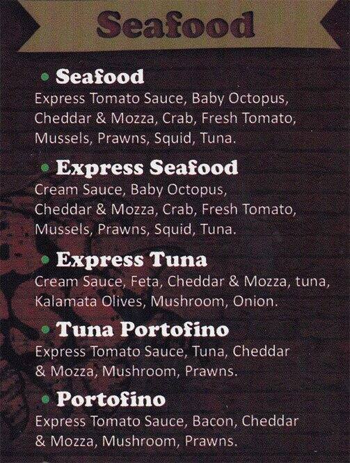 Pizza Express Menu, Menu for Pizza Express, Scarborough, Perth