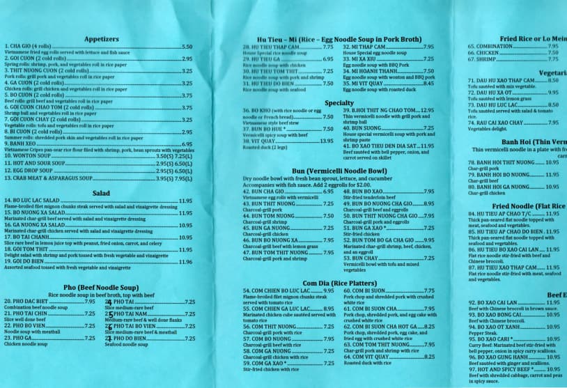 pho kitchen bar and grill menu