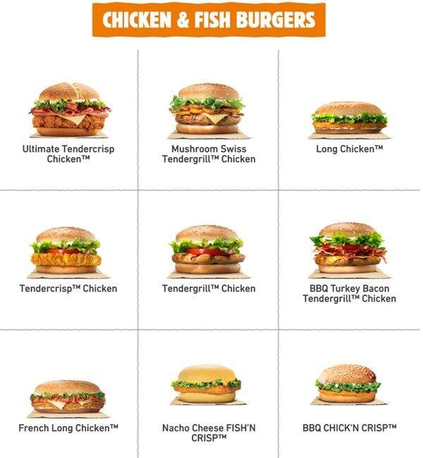 Burger King Menu Menu For Burger King Novena Singapore