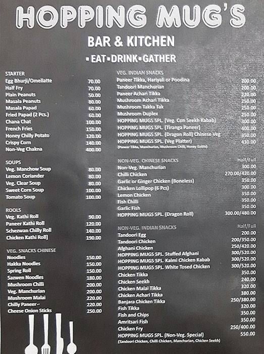 Hopping Mug S Bar Kitchen Menu Zomato