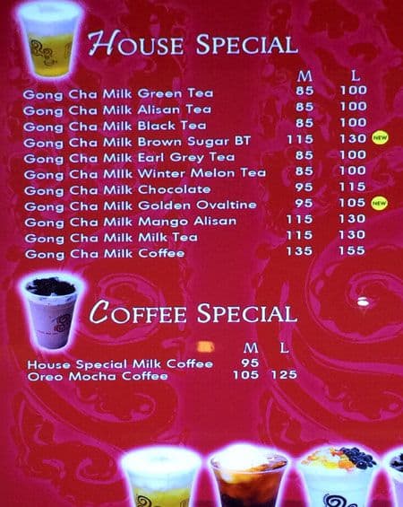 Gong Cha Menu, Menu for Gong Cha, Bonifacio Global City, Taguig City ...