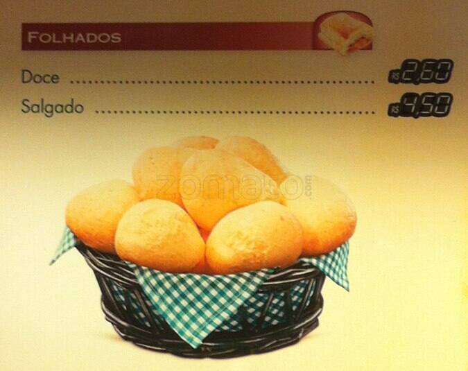 Casa do Pão de Queijo cardápio