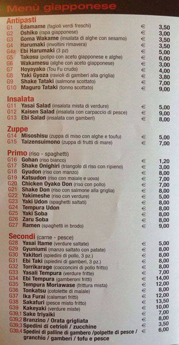 Ristorante Ebi Menu Menu For Ristorante Ebi Quartiere Africano