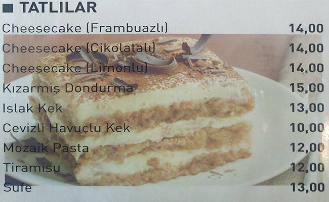 Cheef moses göztepe menü