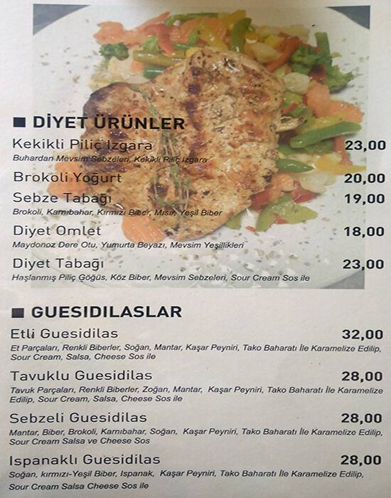 Cheef moses göztepe menü