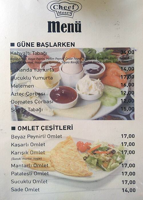Cheef moses göztepe menü