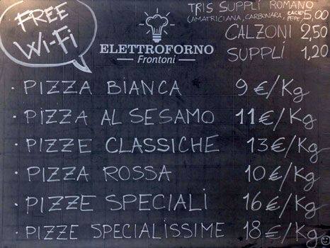 Menu di Elettroforno Frontoni Ostiense 