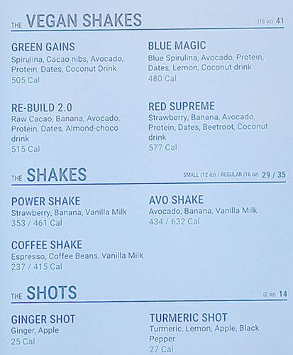 Joe and deals the juice menu