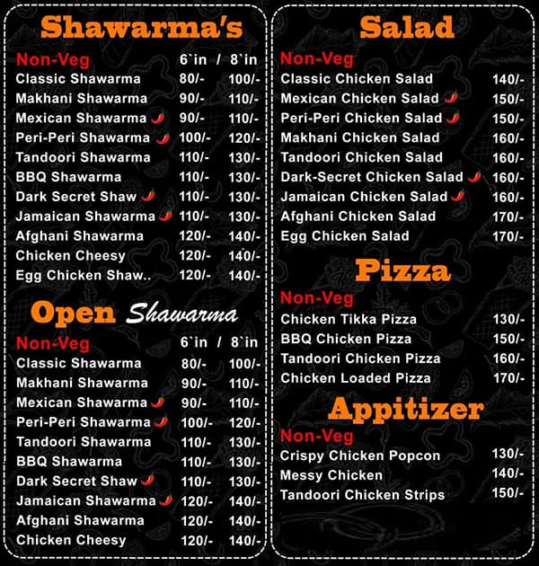 Menu of Shawarma Stop, Kalwa, Thane