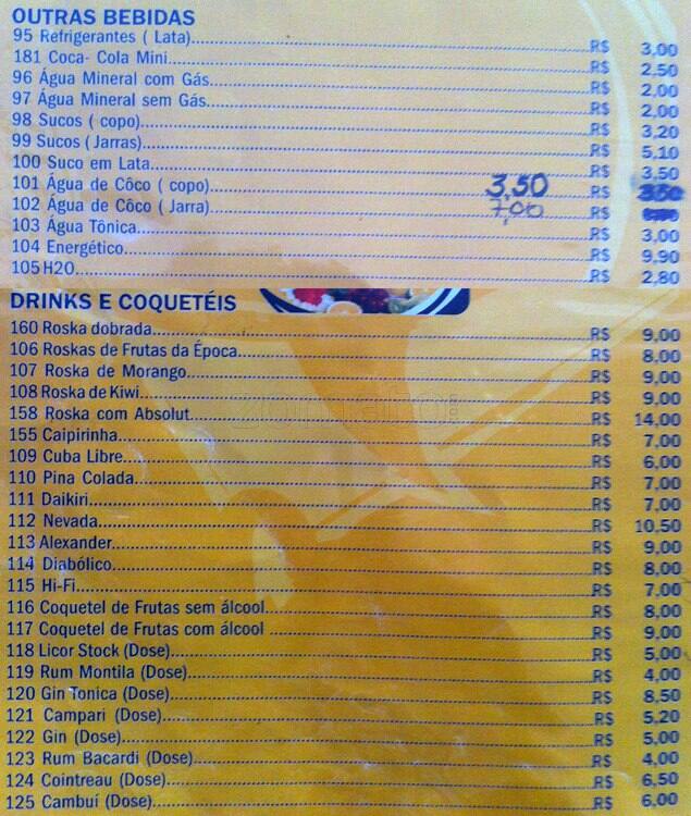 Tagarelli Restaurante Grill cardápio