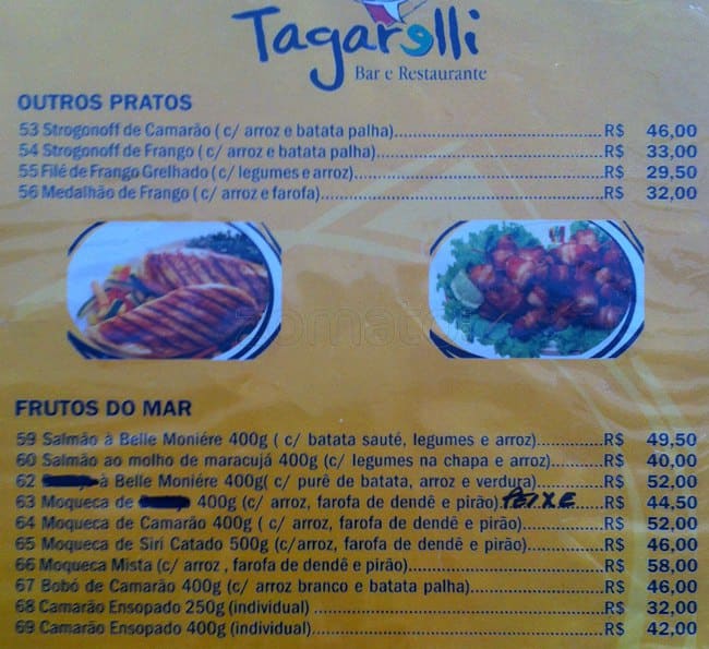 Tagarelli Restaurante Grill cardápio