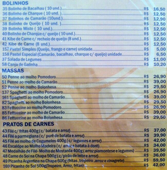 Tagarelli Restaurante Grill cardápio