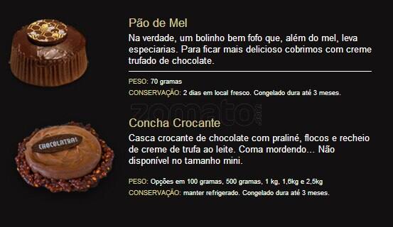 Chocólatras Anônimos (Moinhos) cardápio