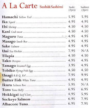 Kisoya menu
