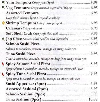 Kisoya menu