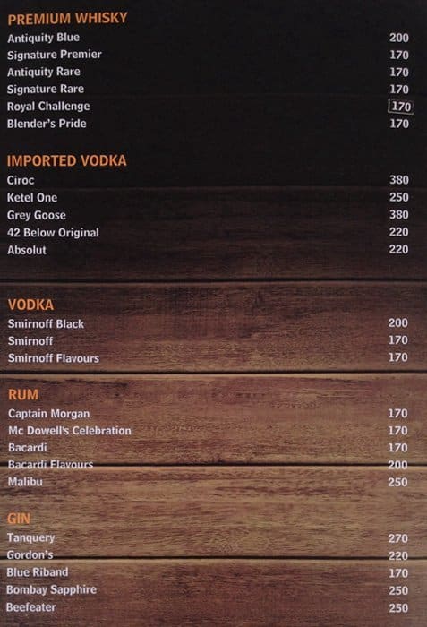 Soho menu