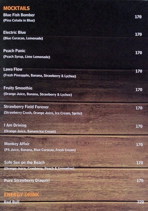 Soho menu