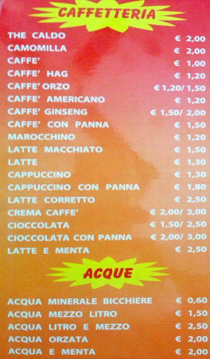 Menu di De Sario 