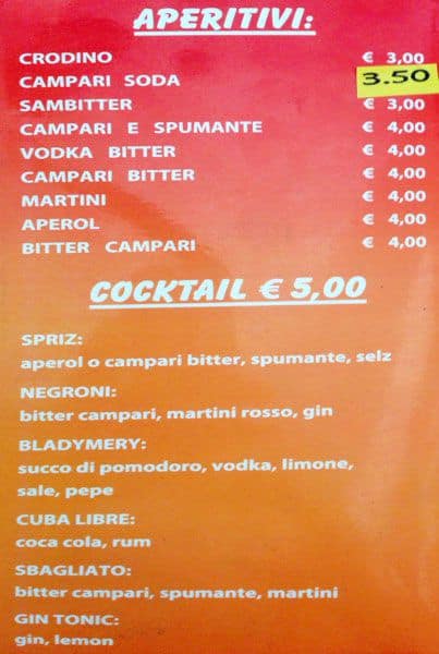 Menu di De Sario 