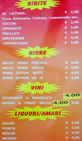 Menu di De Sario 
