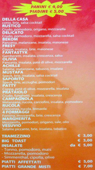 Menu di De Sario 