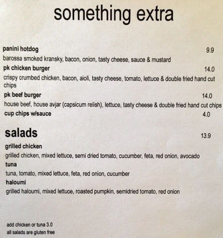 Menu at Panini Kitchen cafe, Norwood, 78 Rundle St